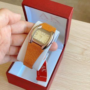 Anne Klein Women's Honey Brown Leather Strap Watch